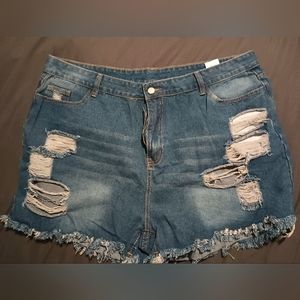 Plus size jean shorts